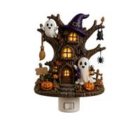 Generisch Veilleuse plate d'Halloween avec capteur crépusculaire automatique, lampe décorative LED pour chambre d'enfant (café, taille unique)