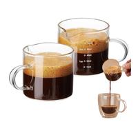 Generisch Verre doseur à , verres à shot légers, tasses à en forme de V avec , pichet en mousse stable, gadget à café avec bec verseur facile, accessoires pour cappuccino, latte
