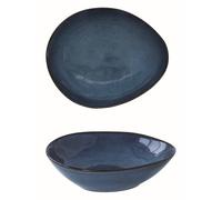 GENESIS BLUE Assiette Creuse soupe Ovale Grès Bleu 21x17 SC