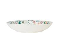 Geneviève Lethu 533658 Assiette Creuse Ø 20,5 cm en Grés - Collection A TRAVERS CHAMPS - Décor Floral Multicolore