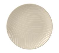 GENEVIEVE LETHU 536139 Assiette à Dessert en Grès Beige Ø 20,5 cm - Collection MURMURE Graphique - Assiette au décor en Relief