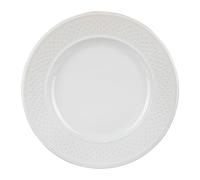 Geneviève Lethu 537945 Assiette Plate Modèle Grain de Riz - Faïence Blanche - Ø 27 cm
