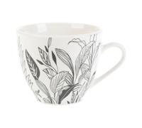 Geneviève Lethu 538770 Tasse 18 cl Porcelaine - Gamme ESQUISSE VEGETALE - Ø 8.5 cm H 7 cm - Coloris Blanc-noir