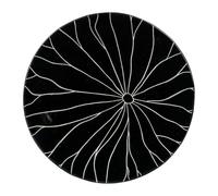 GENEVIEVE LETHU 539091 Assiette à Dessert Noire Ø 20 cm en Grés - Collection DAHLIA NOIR - Décor Lotus