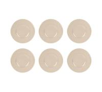 GENEVIEVE LETHU 545269 Lot de 6 Assiettes à Dessert Modèle Grain de Riz - Faïence Coloris Taupe - Ø 21 cm