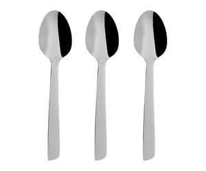 Geneviève Lethu - Set de 3 Cuillères à Café en Acier Inoxydable - Collection MANHATTAN, L 15 cm