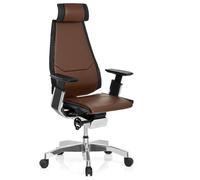 GENIDIA PRO | Cuir - Siège de bureau haut de gamme marron / noir