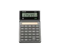 GENIE 305 ECO Calculatrice de Bureau Solaire 12 Chiffres Sans Pile, Calculatrice Écologique en Matériaux Recyclés, COST SELL MARGIN, GT, Pourcentage et Mémoire, Noir