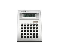Genie 50 DC Calculatrice de Bureau 8 Chiffres, Double Alimentation Solaire et Pile, Grand Écran Incliné, Touches en Caoutchouc, Calculatrice pour Bureau, École et Maison, Argent/Noir