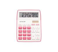 Genie 840 P 10 chiffres calculatrice de bureau avec double alimentation (solaire et batterie) Design Compact (Rose)