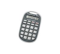 Genie 982 AM Calculatrice de Poche 8 Chiffres - Petite Calculatrice Compacte avec Mémoire, Pourcentage et Racine Carrée, Touches en Caoutchouc, Anneau de Fixation, Bureau et École, Gris/Noir