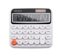 GENIE Calculatrice de Bureau 612 W à 12 Chiffres avec Double Alimentation (Solaire et Batterie) Blanche