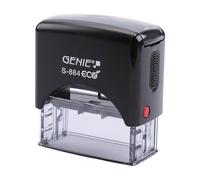 GENIE Jeu de tampons S-884 ECO avec encreur | d'adresse, automatique, d'entreprise, auto-encreur | Mini appareil de bureau | Robuste et personnalisable