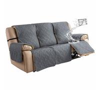 Genina Housse de canapé 3 Places antidérapante pour canapé inclinable à 3 Coussins, Housse de Protection de Meubles avec Sangles élastiques pour Animaux de Compagnie, Enfants, Chiens (Gris foncé