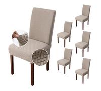 Genina Lot de 6 Housses de Chaise Extensibles pour chaises de Salle à Manger, chaises de Cuisine Parsons (Kaki)
