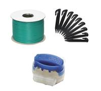 Genisys Kit d'extension de câble de Tondeuse à Gazon Robot Compatible avec Le connecteur de Crochet de câble de délimitation de Tondeuse à Gazon Honda Miimo - HQ 2024, Set:100m+100H+6V