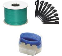 Genisys kit d'extension pour tondeuse robot piquets de terre pinces compatibles avec AL-KO Robolinho solo robot tondeuse limitation câble crochet connecteur - HQ 2024, Kit:150m+200H+8V