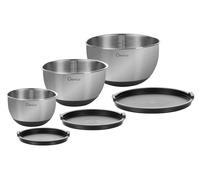 Genius 06428 Genius Schüssel-Set Edelstahl, Set 6-tlg. schwarz, silber