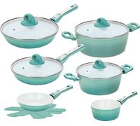 Genius Cerafit Revolution Casserole Deluxe Set 12 pcs., couvercle en verre, insert Viles, poêle à frire céramique antiadhésive, poignée amovible