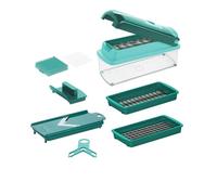 Genius Coupe-légumes Nicer Dicer Smart Mandoline Manuel 9 pièces, Mandoline Cuisine Râpe Oignon, Coupe-Cube, Coupe-Onde, Multizerkleiner pour Fruits Légumes Ustensile de Cuisine
