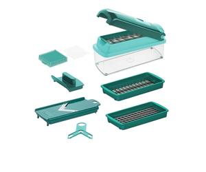 Genius Coupe-légumes Nicer Dicer Smart Mandoline Manuel 9 pièces, Mandoline Cuisine Râpe Oignon, Coupe-Cube, Coupe-Onde, Multizerkleiner pour Fruits Légumes Ustensile de Cuisine