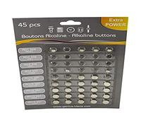 Genius Ideas 9431 - Lot de 45 Pièces Piles Boutons Alcalines - Idéal pour Faire Fonctionner Vos Petits Appareils