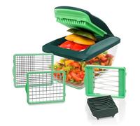 Genius Mandoline Nicer Dicer Chef S 7 en 1 Multifunction Professionelle vert - Coupe-légumes avec bol et coupe-tomates légumes | dés, bâtonnets, tranches