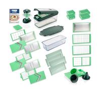 Genius Nicer Dicer Exclusive 30 Pièces Coupe-Légumes et Mandoline Multifonction, Coupe-Cubes, Julienne et Spirale, Râpe, Hachoir pour Concombres, Pommes de Terre, Fruits