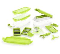 Genius Nicer Dicer Plus (18 pièces) en vert kiwi- Coupe-fruits Coupe-oignons Coupe-frites Coupe-tomates Coupe-légumes