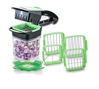 Genius Nicer Dicer Quick - Coupe-légumes - Trancheuse - Trancheuse d'oignons (7 pièces - vert)