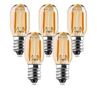 Genixgreen Ampoule E14 LED Blanc Chaud 1 W T22 Vintage Tube 2200K | Veilleuse Lampe de Réfrigérateur Remplace l'Équivalent à Incandescence de 10 Watts, Non Intensité Variable, Lot de 5