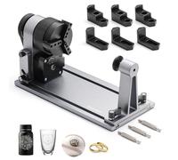 Genmitsu MD18 Rouleau rotatif 3 en 1 pour machines à graver Genmitsu L8 et Z6, mandrin multi-mâchoires pour verre, objets cylindriques et anneaux