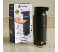 GentleJet CrystalJet Distributeur automatique de savon moussant sans contact, 2 niveaux réglables, rechargeable, en acier inoxydable, IPX5, distributeur de savon moussant pour les mains, salle de bain