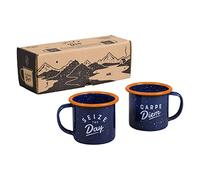 Gentlemen's Hardware GEN323 Set à expresso en émail Bleu marine/orange