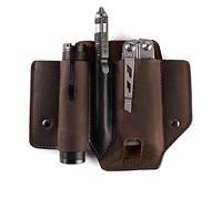 Gentlestache Étui en cuir pour outil multifonction Leatherman EDC Organiseur de poche avec clip pour ceinture et lampe de poche Holster Outil multifonction avec clip de poche