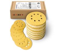 GEOGIEEW 80 Pièces Disques Abrasifs 125mm 8 Trous, Grain 60-400 | Disque Poncage/à Poncer pour Ponceuse Excentrique | Base Latex Résistante aux Déchirures | Usage Bois/Métal/Voiture