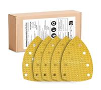 GEOGIEEW Lot de 105 Papier à Poncer Triangulaire 105x152mm, Papier Abrasif P40/60/80/120/180/240/320 pour Ponceuse Multifonction PSM 100A 160 200 AES 18, Bois Métal