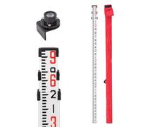 GEOLENI Tige de nivellement télescopique 2,7 m en aluminium - 10 sections - Niveau à bulle - Tige de mesure double face - Sac de transport pour maisons, murs, sols et