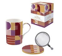 GEOMETRIC ART Coffret Mug Tisanière Porcelaine 350 ml EASYLIFE SC