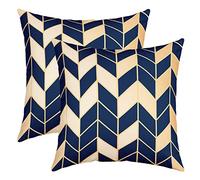 Géométrique Décorative Taies d'oreiller 60x60cm Doux Moderne Résumé Art Place Taie Oreiller Set Pour Sofa Lignes Rayées Luxe Golden Bleu Lot De 2 Housses de coussin Housse Coussin Taies d'oreiller