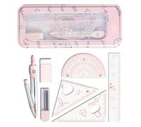Geometry Set for Students, 8-Piece Shatterproof Reusable Protractor, Math U | Geometry Set for Students, 8-Piece Shatterproof Reusable Protractor, Math Utility, High School College Helper for Daily Use