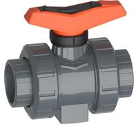 Georg Fischer GF Robinet à boisseau sphérique 546, PVC-U/EPDM, d 75, manchon, 1 pièce.