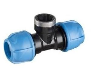 GEORG FISCHER raccord en T en polypropylene,90°,25x1/2",filetage intérieur 158-400-179