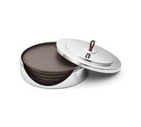 Georg Jensen Dessous de verre Manhattan Lot de 4 Cuir marron