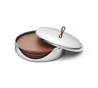 Georg Jensen Dessous de verre Sky Lot de 4 Cuir marron