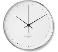 Georg Jensen - KOPPEL Horloge murale 40 cm, acier inoxydable avec cadran blanc
