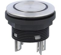 Georg Schlegel Bouton-poussoir avec éclairage annulaire, 1Ö + 1S éclairé, rond, fiche plate SHORTRON 2,8 mm x 0,8 mm - 1 pièce