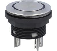 Georg Schlegel Bouton-poussoir avec éclairage annulaire, 1S éclairé, rond, SHORTRON Fiche plate 2,8 mm x 0,8 mm - 1 pièce