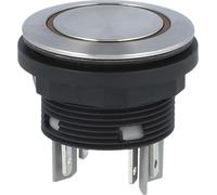 Georg Schlegel Bouton-poussoir avec éclairage annulaire, 2S éclairé, rond, SHORTRON Fiche plate 2,8 mm x 0,8 mm - 1 pièce