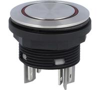 Georg Schlegel Bouton-poussoir avec éclairage annulaire, 2S éclairé, rond, SHORTRON Fiche plate 2,8 mm x 0,8 mm - 1 pièce